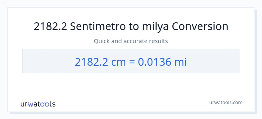 2182.2 Mga Sentimetro patungong milya na conversion