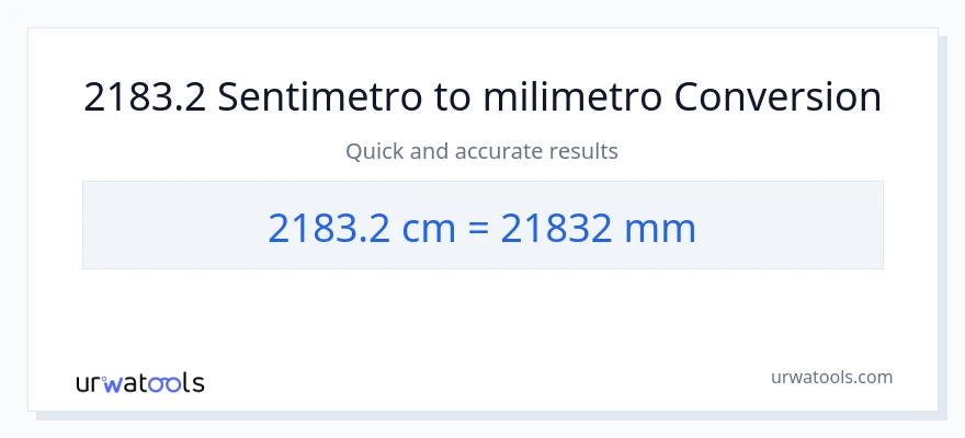 2183.2 Mga Sentimetro patungong milimetro na conversion