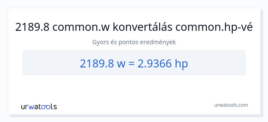 2189.8 watt - lóerő konverzió