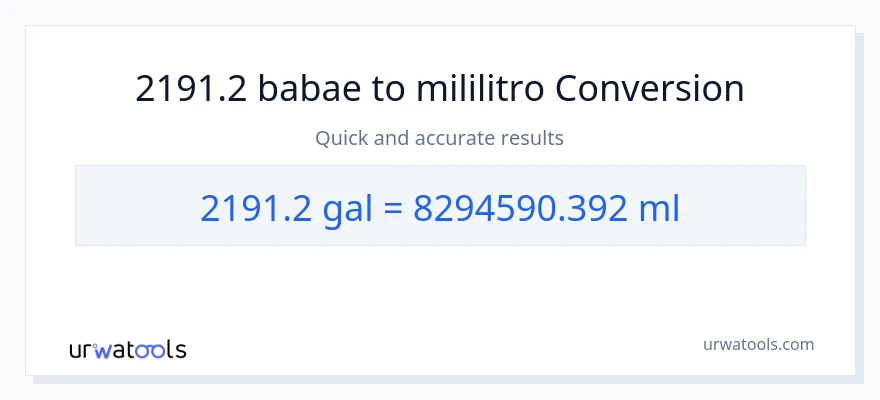 2191.2 Mga galon patungong mga mililitro na conversion