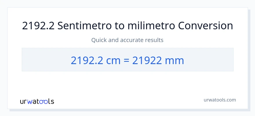 2192.2 Mga Sentimetro patungong milimetro na conversion
