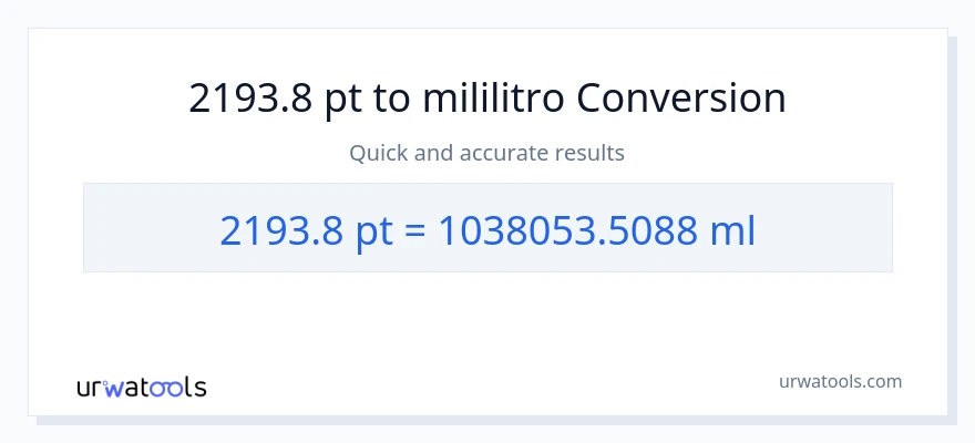2193.8 Pints patungong mga mililitro na conversion