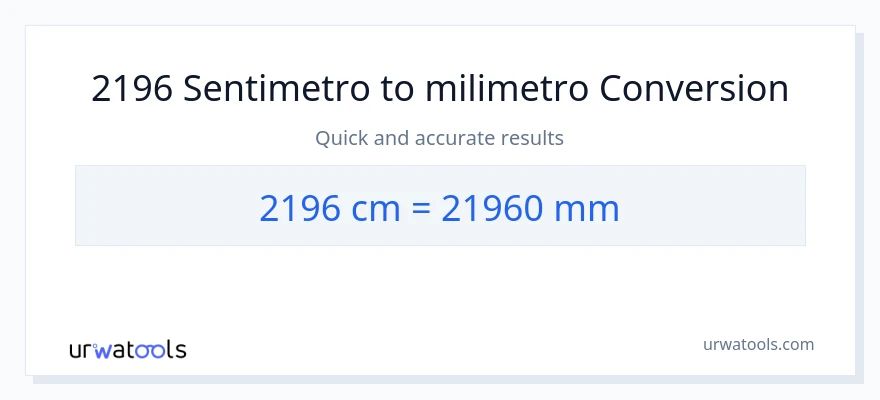2196 Mga Sentimetro patungong milimetro na conversion