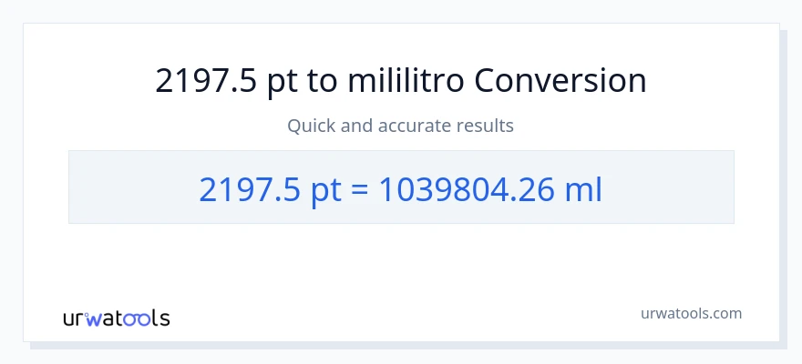 2197.5 Pints patungong mga mililitro na conversion