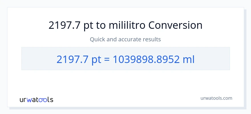 2197.7 Pints patungong mga mililitro na conversion