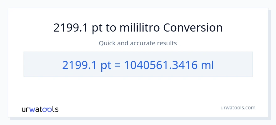 2199.1 Pints patungong mga mililitro na conversion