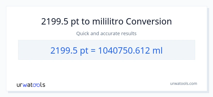 2199.5 Pints patungong mga mililitro na conversion