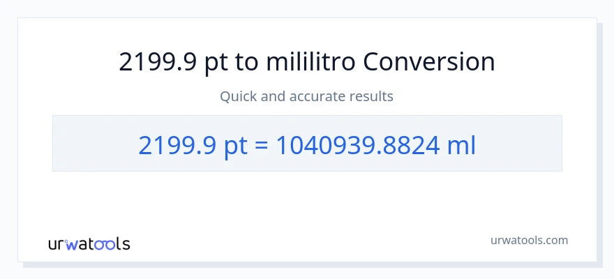 2199.9 Pints patungong mga mililitro na conversion