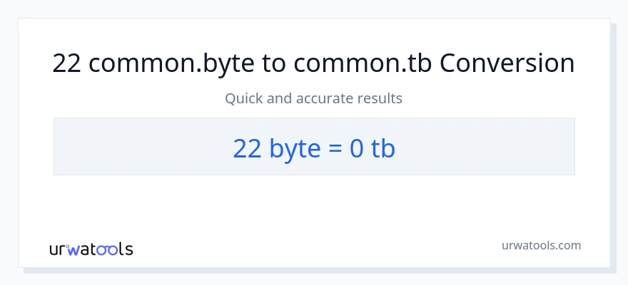 22 Bytes patungong Terabytes na conversion