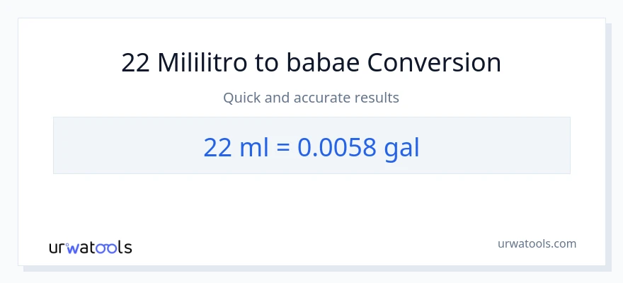 22 mga mililitro patungong Mga galon na conversion