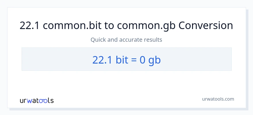 22.1 Bits patungong Gigabytes na conversion