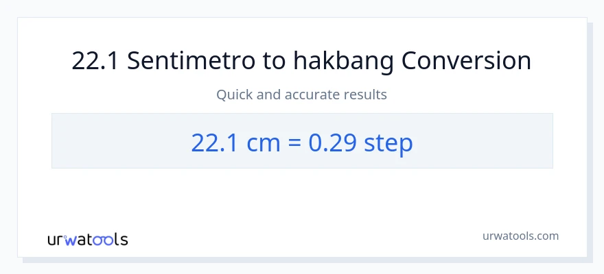 22.1 Mga Sentimetro patungong mga hakbang na conversion