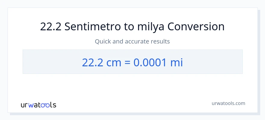 22.2 Mga Sentimetro patungong milya na conversion