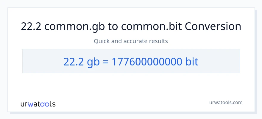 22.2 Gigabytes இலிருந்து Bits வரை மாற்றம்