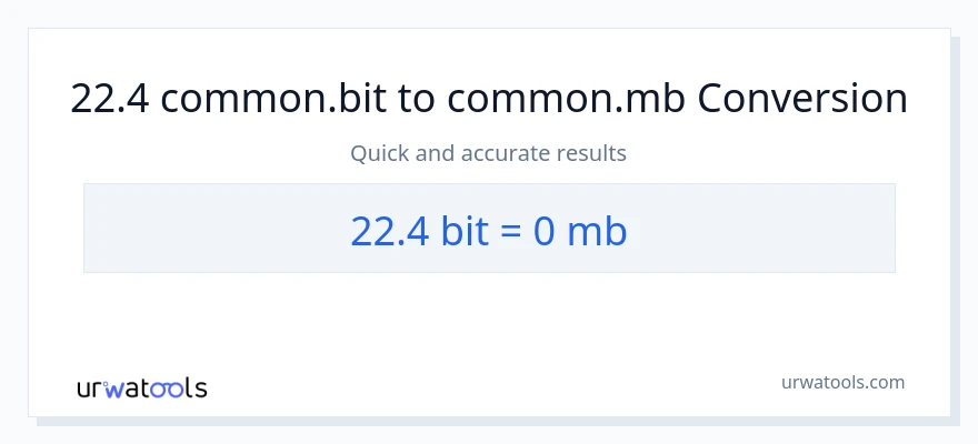 22.4 Bits uz Megabytes konversiju