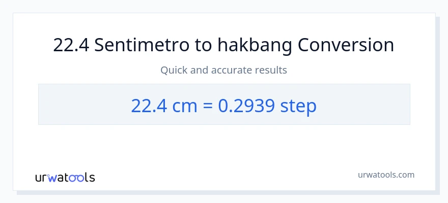 22.4 Mga Sentimetro patungong mga hakbang na conversion