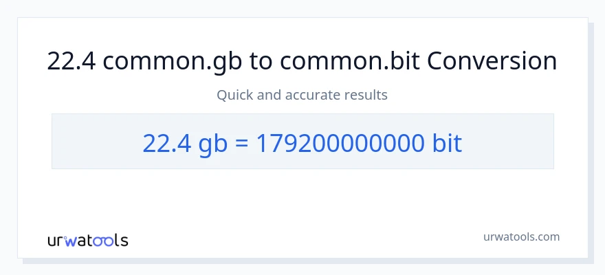 22.4 Gigabytes patungong Bits na conversion