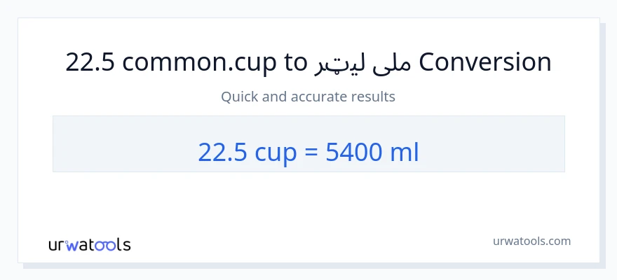 22.5 پيالې ته ملی لیټرونه بدلون