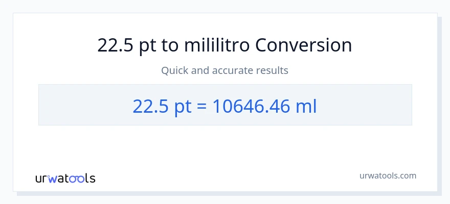 22.5 Pints patungong mga mililitro na conversion