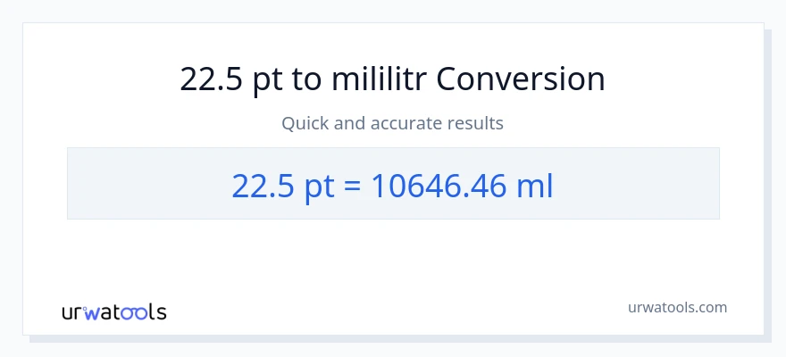 Konwersja 22.5 Pints do mililitry