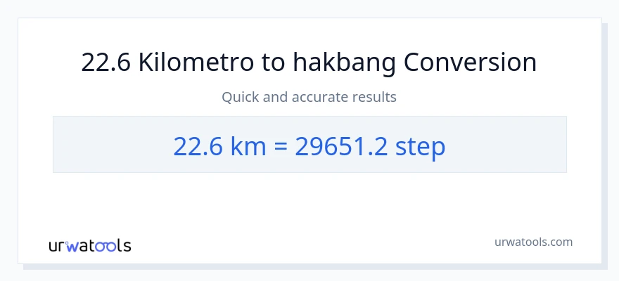 22.6 Kilometro patungong mga hakbang na conversion