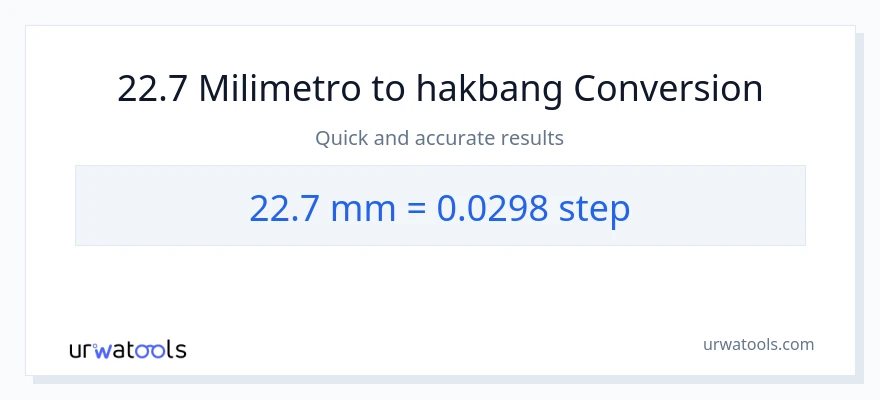 22.7 milimetro patungong mga hakbang na conversion