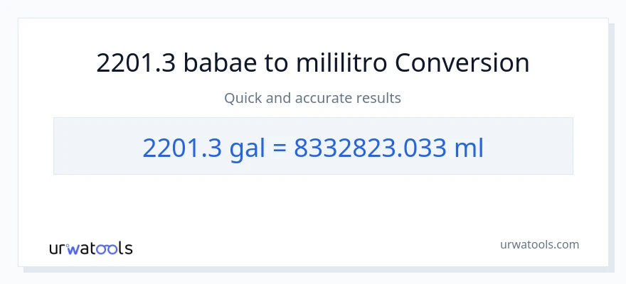 2201.3 Mga galon patungong mga mililitro na conversion