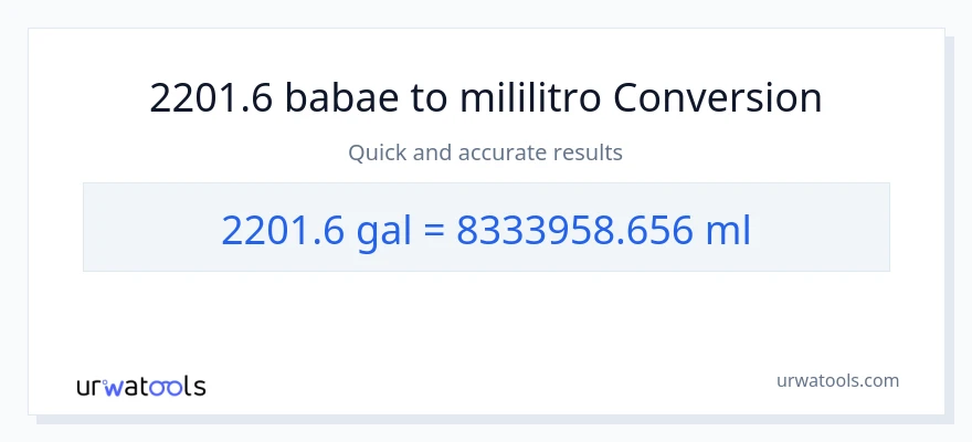 2201.6 Mga galon patungong mga mililitro na conversion