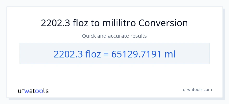 2202.3 mga onsa ng likido patungong mga mililitro na conversion