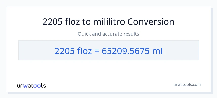 2205 mga onsa ng likido patungong mga mililitro na conversion