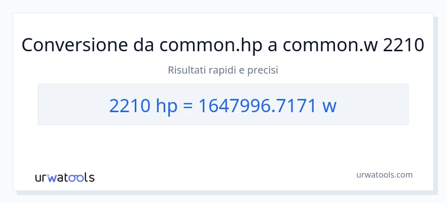 Conversione da 2210 potenza a watt