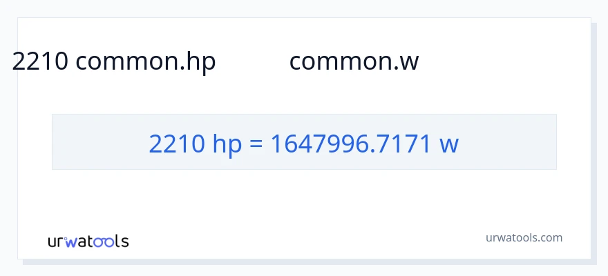 2210 ಅಶ್ವಶಕ್ತಿ ರಿಂದ ವ್ಯಾಟ್ಸ್ ಪರಿವರ್ತನೆ