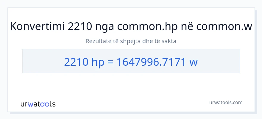 Konvertimi 2210 kuajfuqi në vat