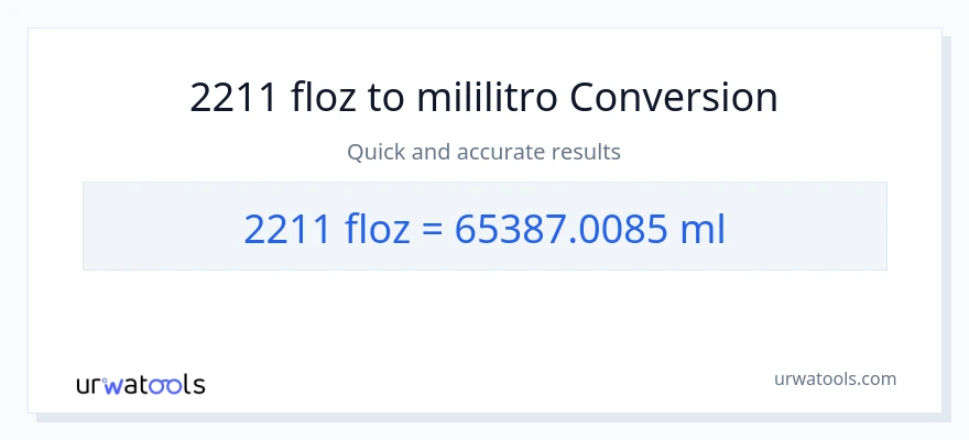 2211 mga onsa ng likido patungong mga mililitro na conversion