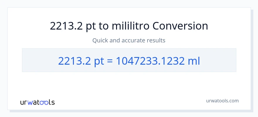 2213.2 Pints patungong mga mililitro na conversion