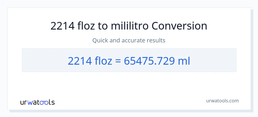 2214 mga onsa ng likido patungong mga mililitro na conversion