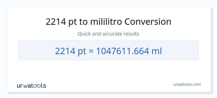 2214 Pints patungong mga mililitro na conversion