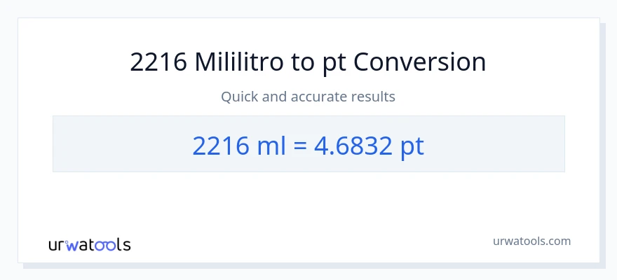 2216 mga mililitro patungong Pints na conversion