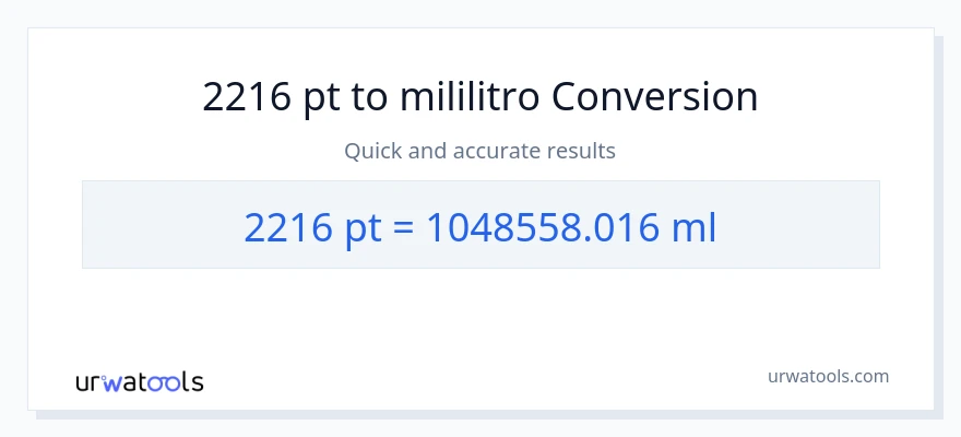 2216 Pints patungong mga mililitro na conversion