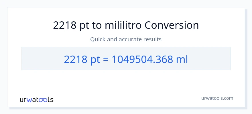 2218 Pints patungong mga mililitro na conversion