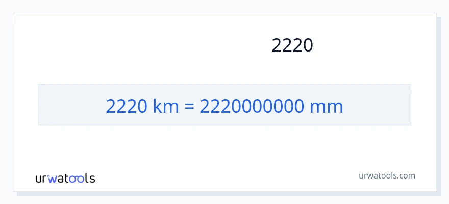 تبدیل 2220 کیلومتر به میلی‌متر