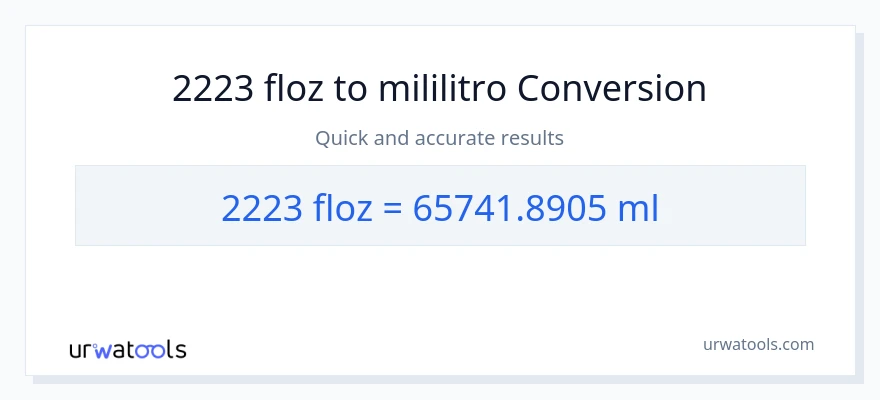 2223 mga onsa ng likido patungong mga mililitro na conversion