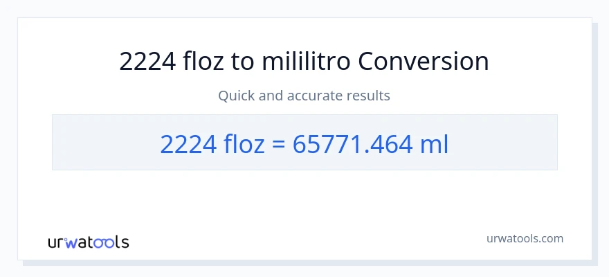2224 mga onsa ng likido patungong mga mililitro na conversion