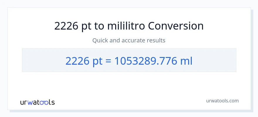 2226 Pints patungong mga mililitro na conversion