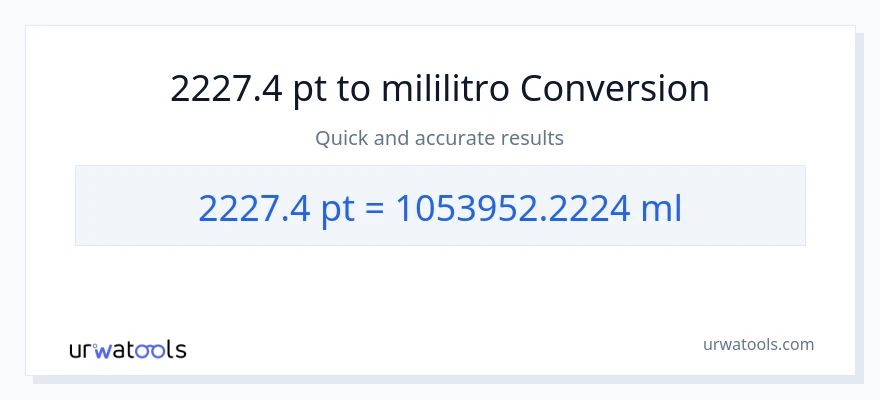 2227.4 Pints patungong mga mililitro na conversion