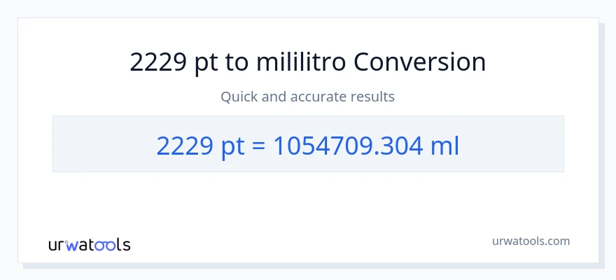 2229 Pints patungong mga mililitro na conversion