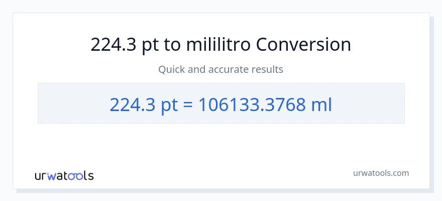 224.3 Pints patungong mga mililitro na conversion