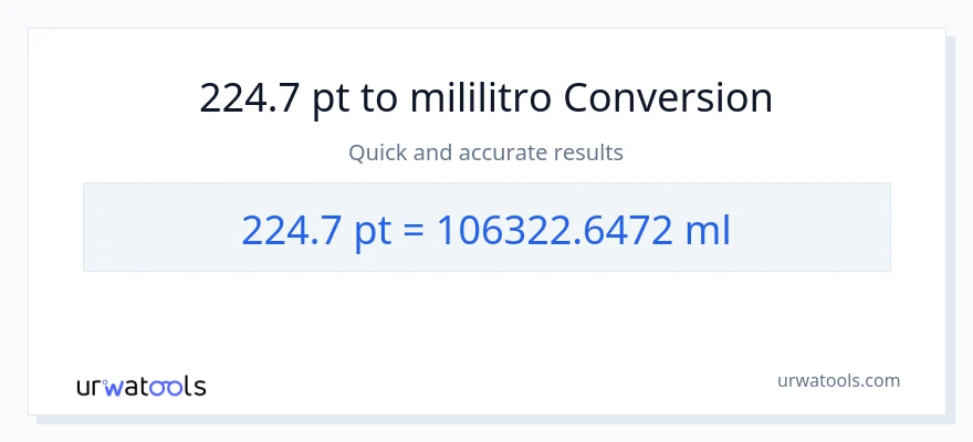 224.7 Pints patungong mga mililitro na conversion