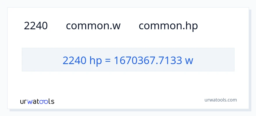 تبدیل 2240 اسب بخار به وات