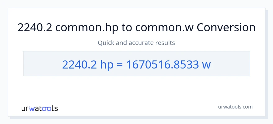 2240.2 horsepower to watts conversion